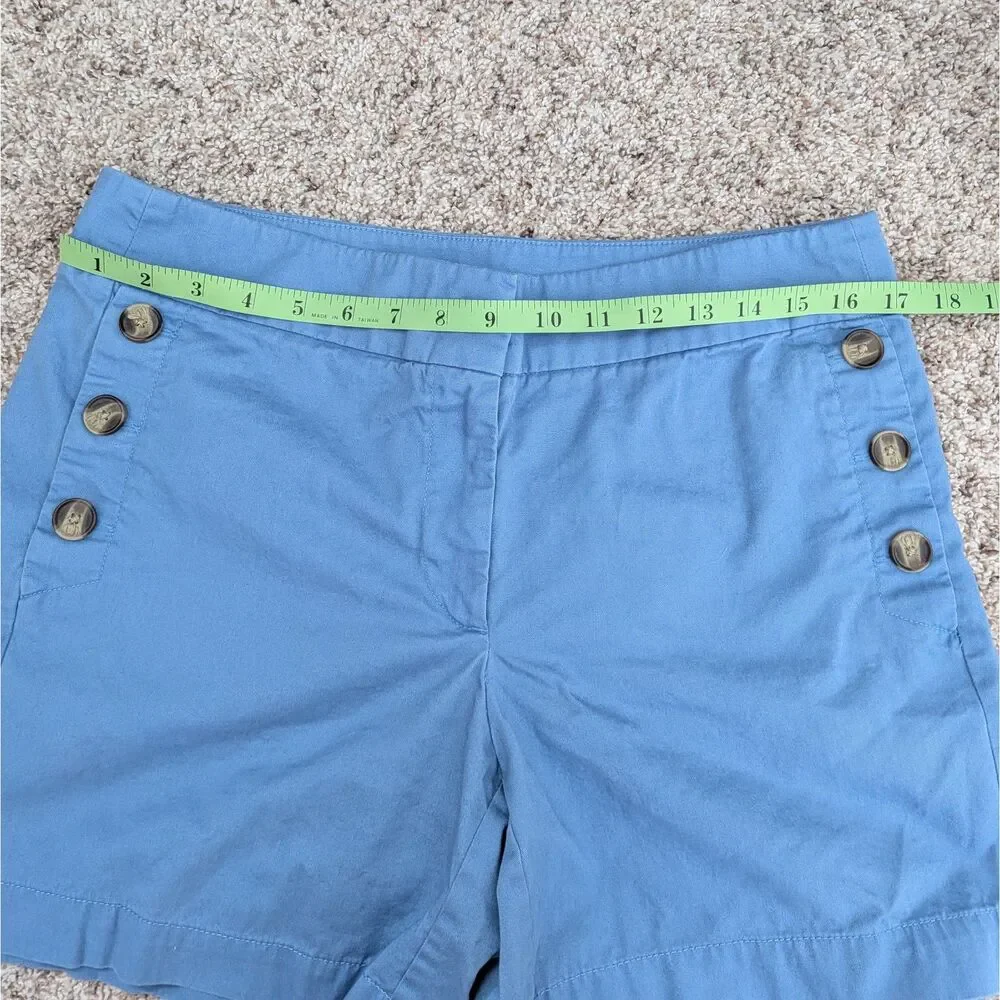 LOFT Blue Sailor Cotton Shorts Women's 8 Nautical Coastal Beachy Summer